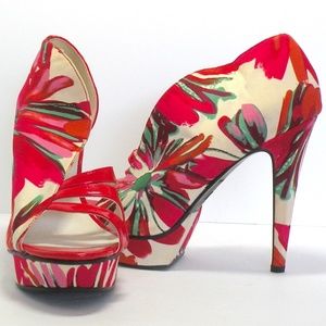 Michael Antonio VERY UNIQUE Floral Heels sz 10
